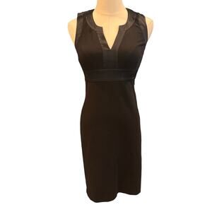 Banana Republic Black Sheath Dress Petite 00P Sleeveless Stretch Career